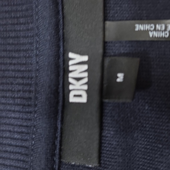 DKNY Navy Sweatshirt with Yellow Sequined Logo - Picture 3 of 4